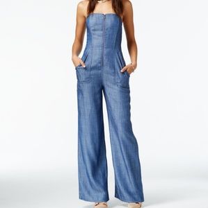 RACHEL Rachel Roy strapless denim jumpsuit M